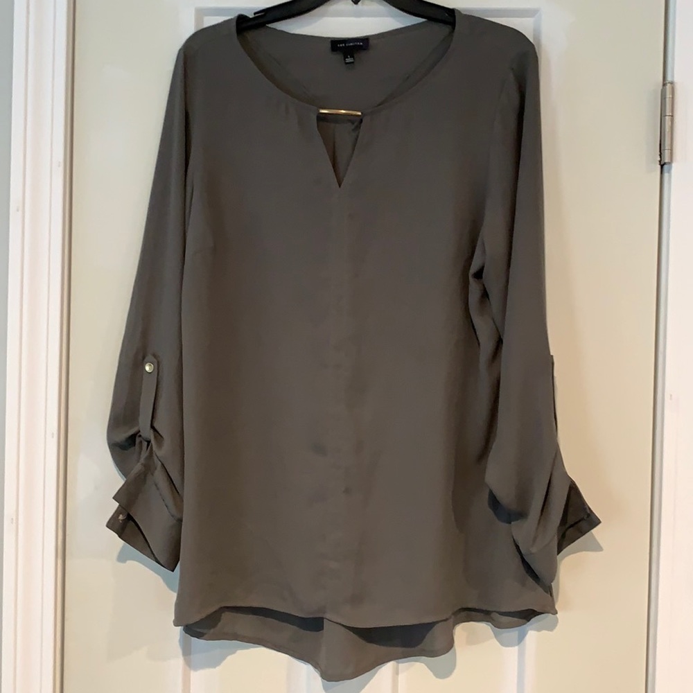 Limited olive tunic length top